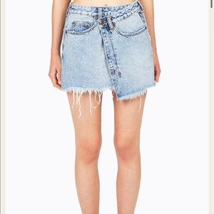 Ksubi x Barney’s New York cross cross black denim skirt